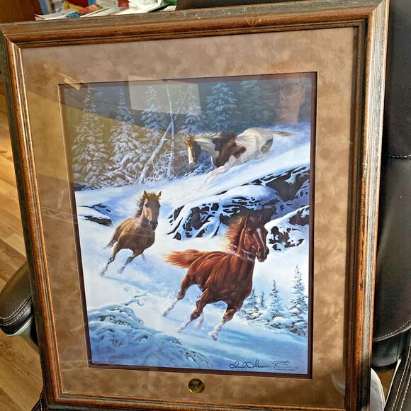Chuck DeHaan Mustang Lightning Lithograph Signed COA International Horse Museum - Picture 1 of 9